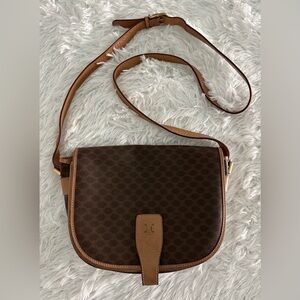 Celine Brown Macadam Crossbody‎ Bag Handbag